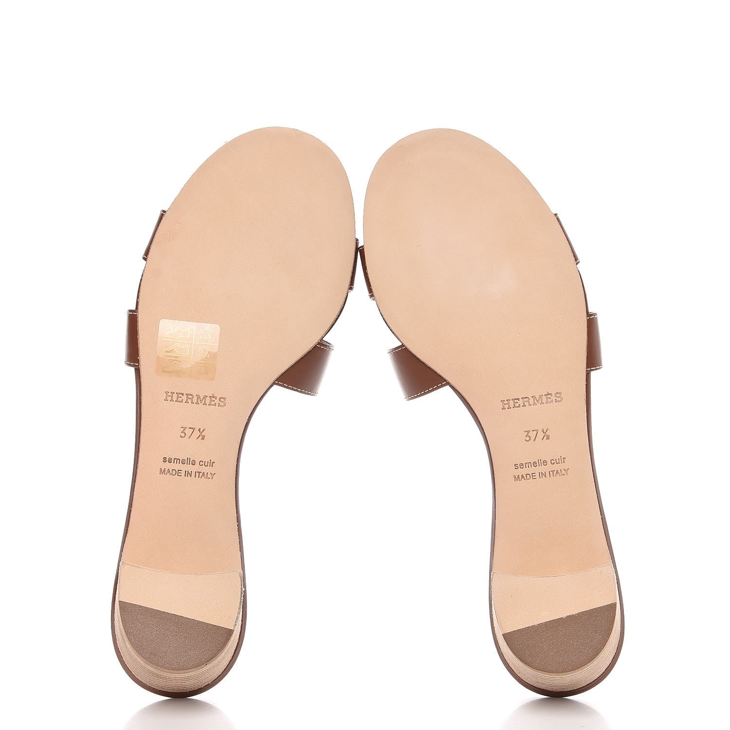 Hermes Calfskin Oasis Sandals 37.5 Gold 7 of 7