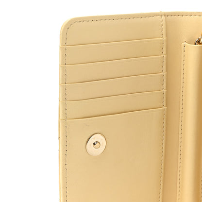 Chanel Lambskin Quilted Mini Wallet On Chain WOC Yellow 12 of 20