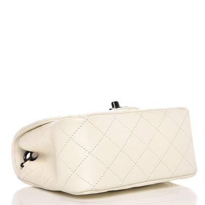 Chanel Crumpled Calfskin Quilted Mini Square Flap White 4 of 8