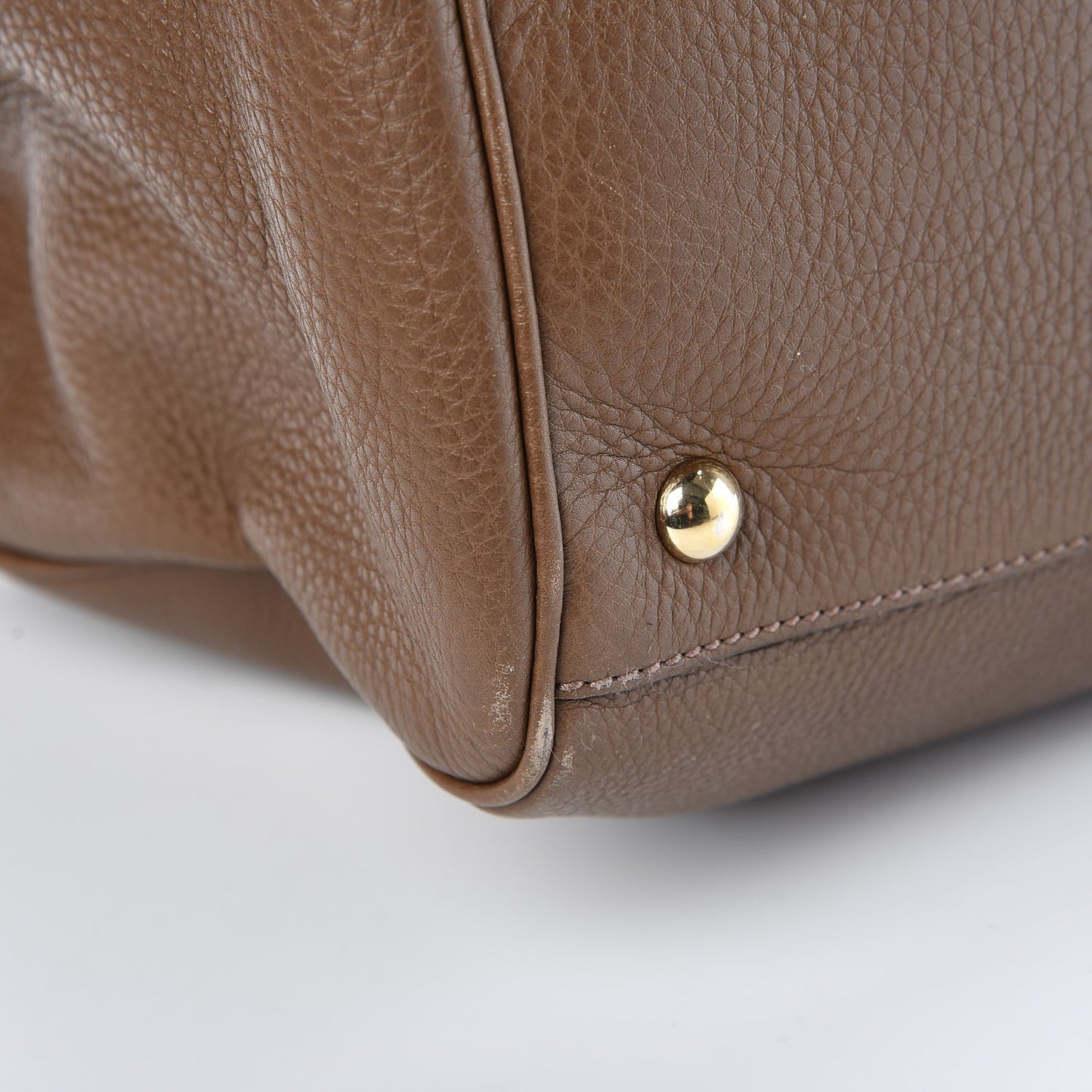 Pebbled Calfskin Medium Bamboo Shopper Tote Acero