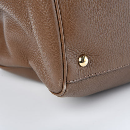 Gucci Pebbled Calfskin Medium Bamboo Shopper Tote Acero 13 of 15