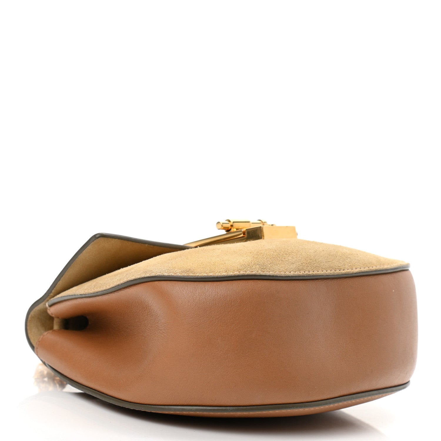 Chloe Suede Smooth Calfskin Drew Shoulder Bag Milky Coffee 4 of 12