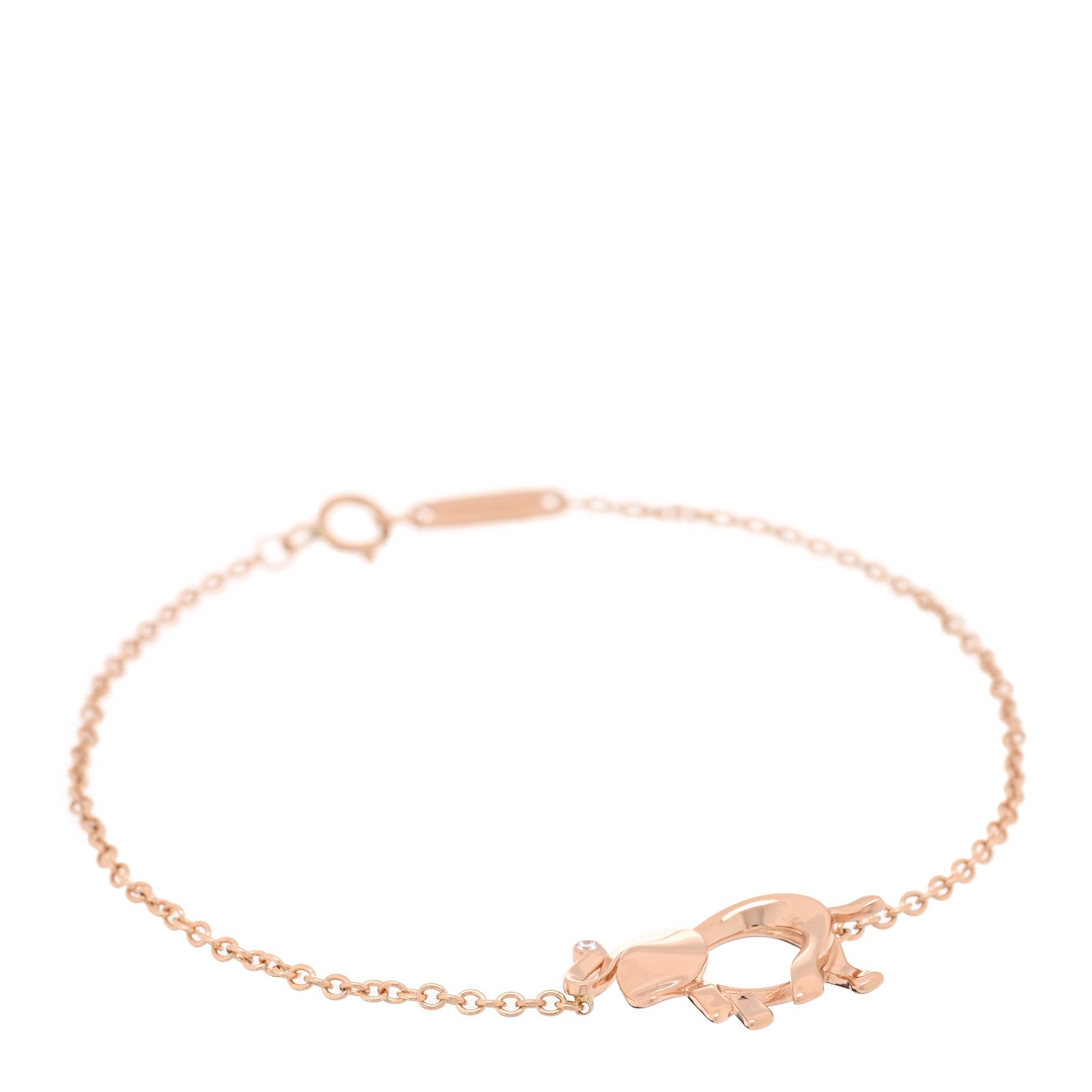 Tiffany 18K Rose Gold Diamond Save the Wild Elephant Bracelet 1 of 4