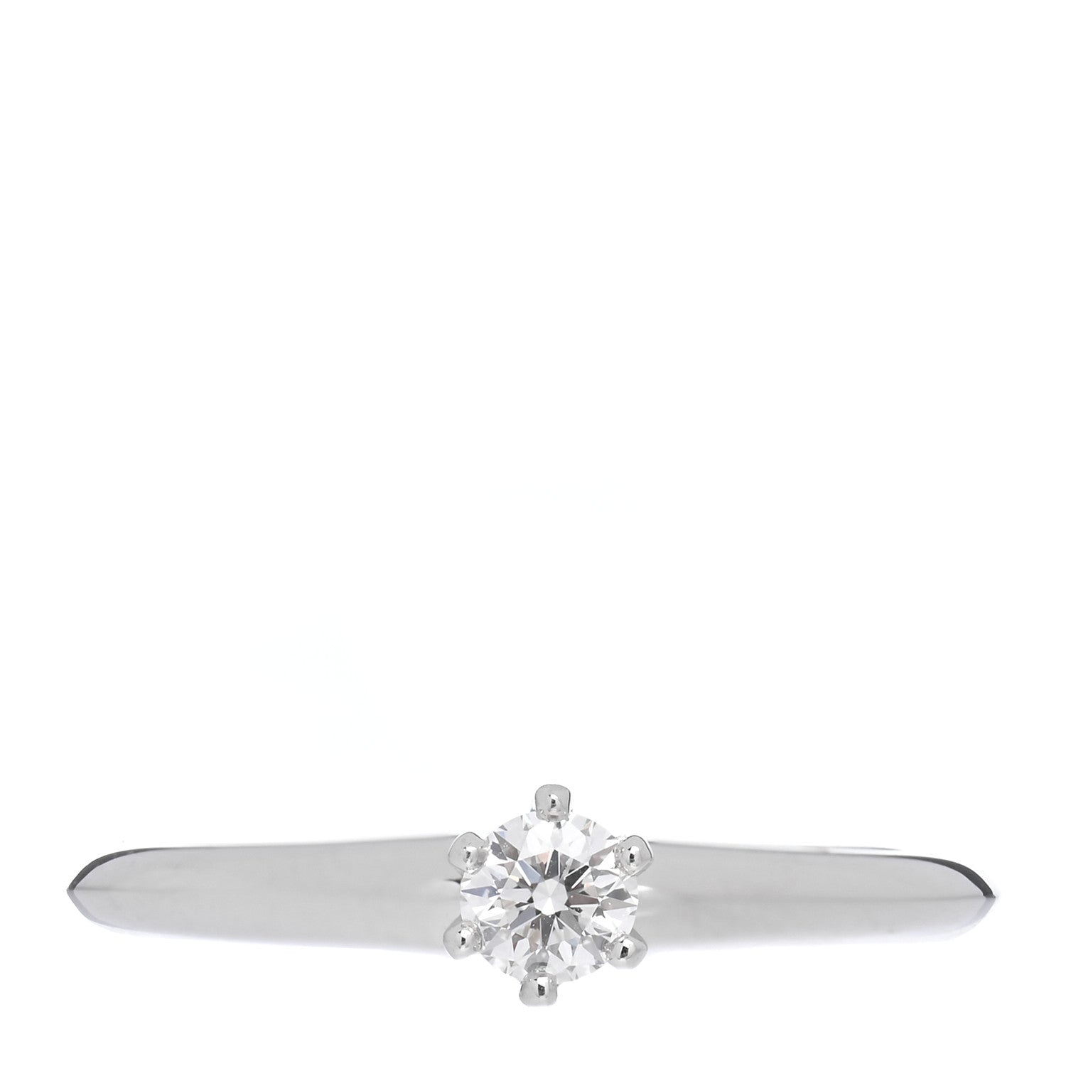 Tiffany Platinum Diamond .18ct Solitaire Ring 51 5.75 1 of 7