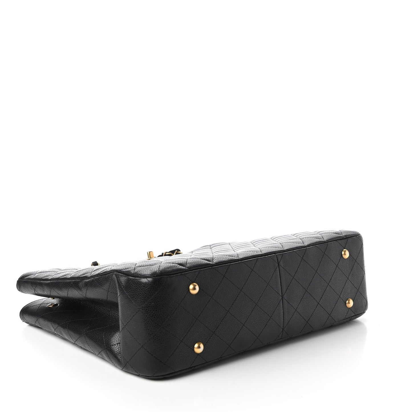 Caviar Quilted Large Shopping Tote Black