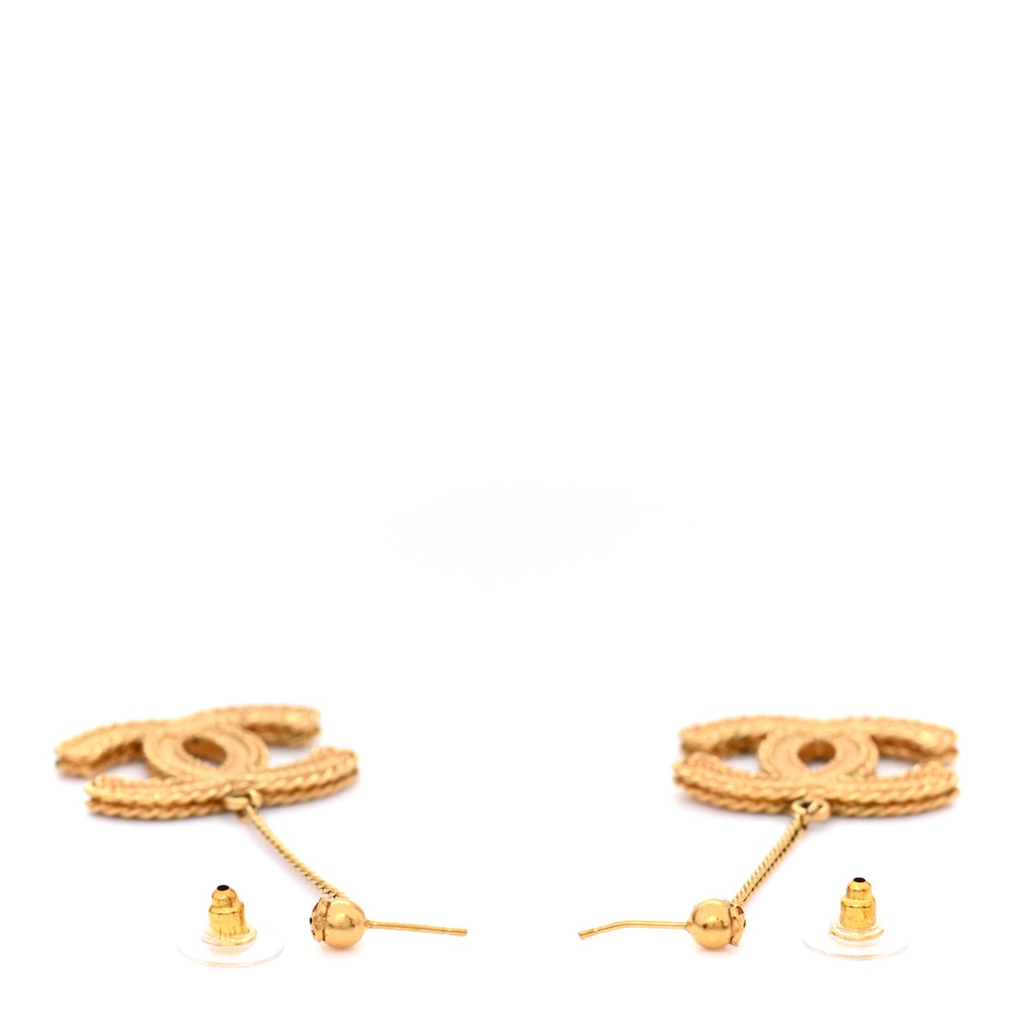 CC Drop Earrings Matte Gold