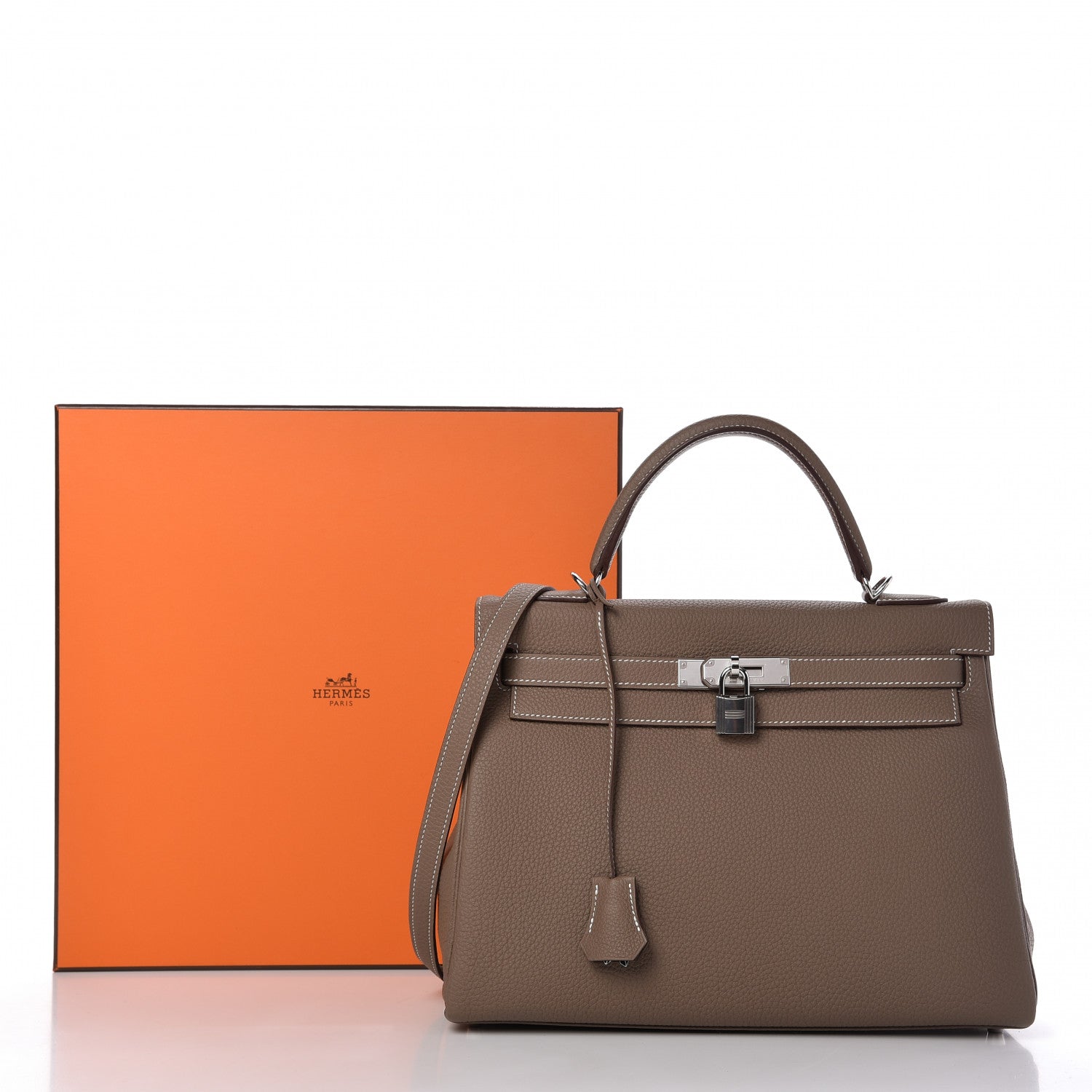 Hermes Togo Kelly Retourne 32 Etoupe 11 of 11