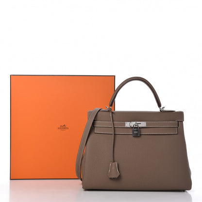Hermes Togo Kelly Retourne 32 Etoupe 11 of 11