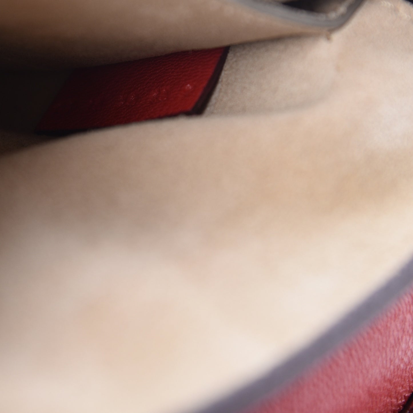 Grained Lambskin Drew Shoulder Bag Plaid Red