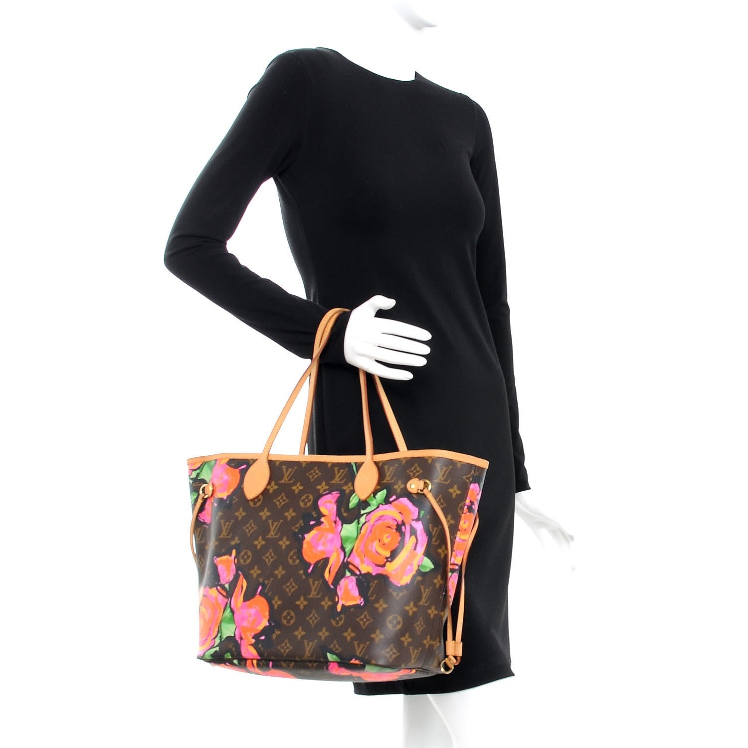 Louis Vuitton Monogram Roses Neverfull MM 2 of 8
