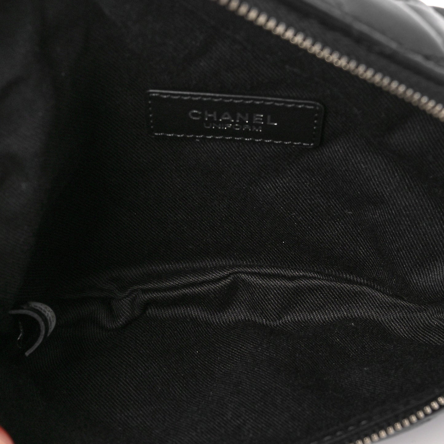 Lambskin Quilted Waist Belt Bag Black