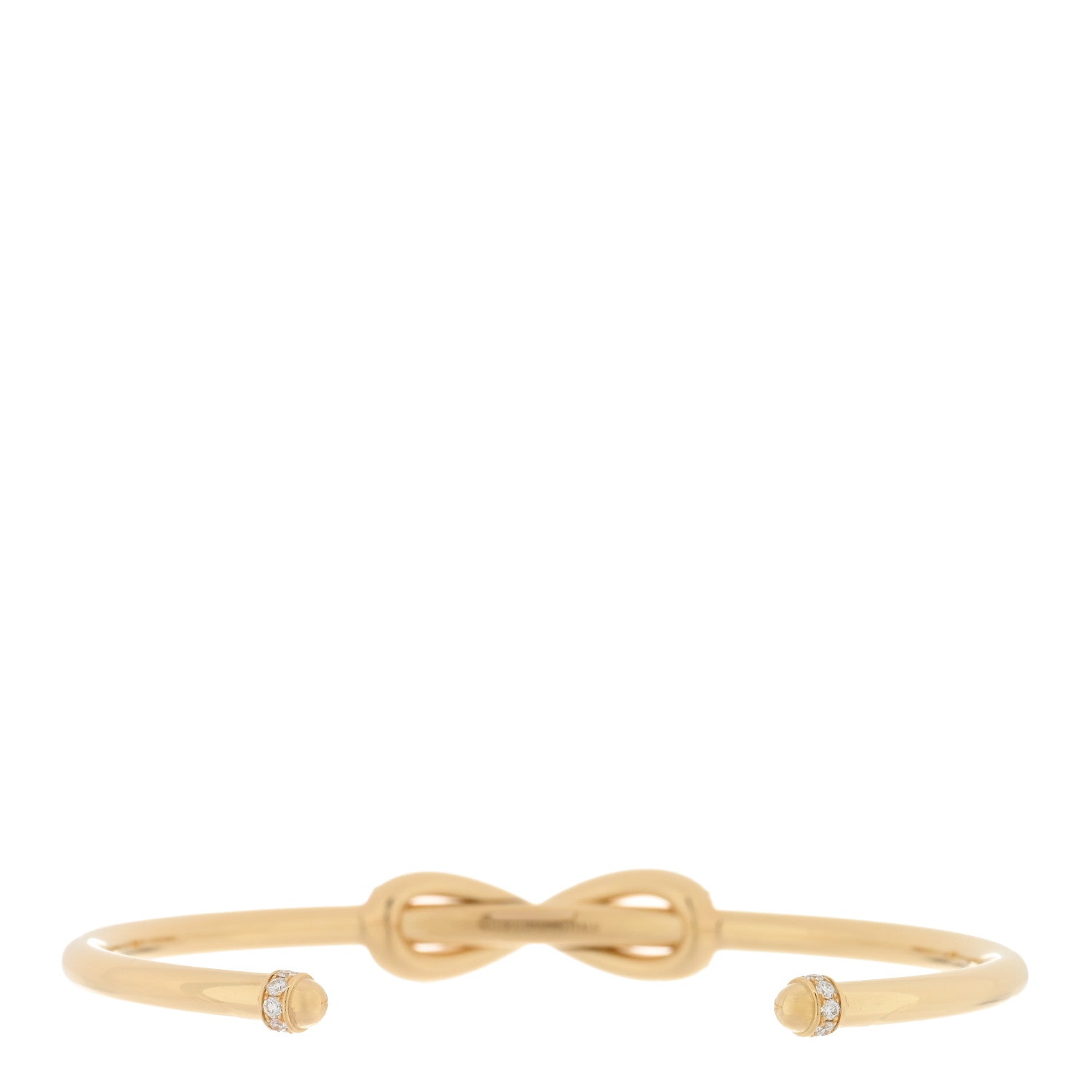 Tiffany 18K Yellow Gold Diamond Infinity Cuff Bracelet 2 of 4