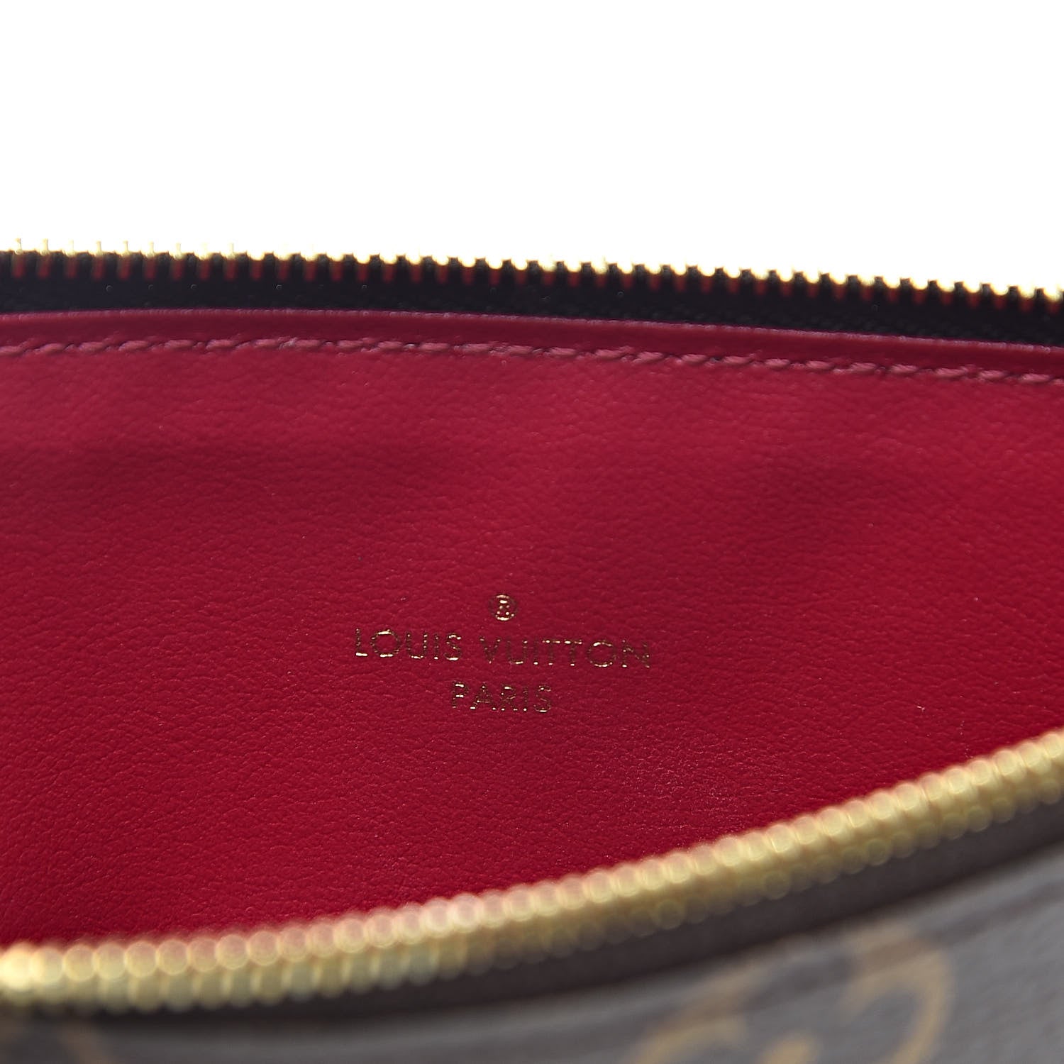 Louis Vuitton Monogram Felicie Chain Wallet Zippered Insert Fuchsia 6 of 6