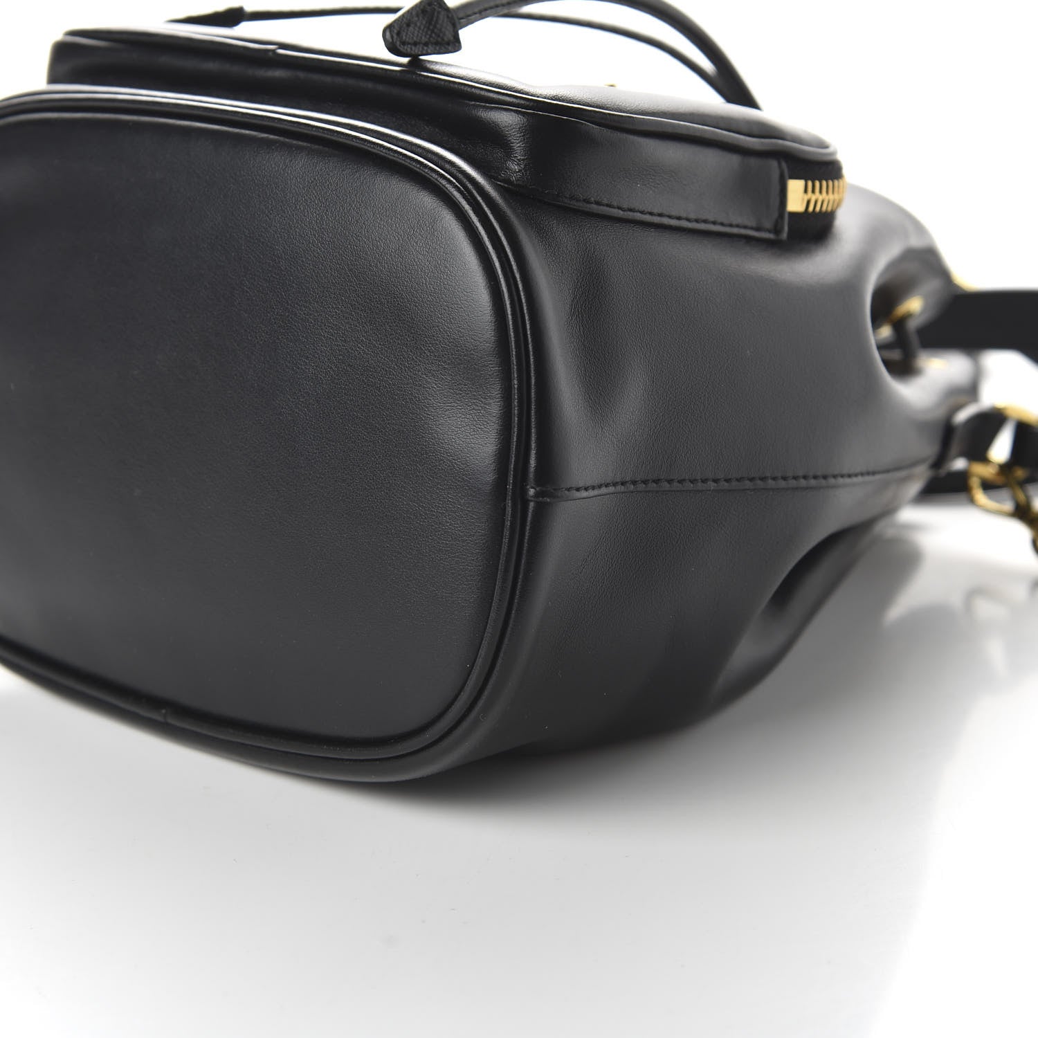 Prada Light Calfskin Saffiano Mini Bucket Crossbody Bag Black 8 of 10