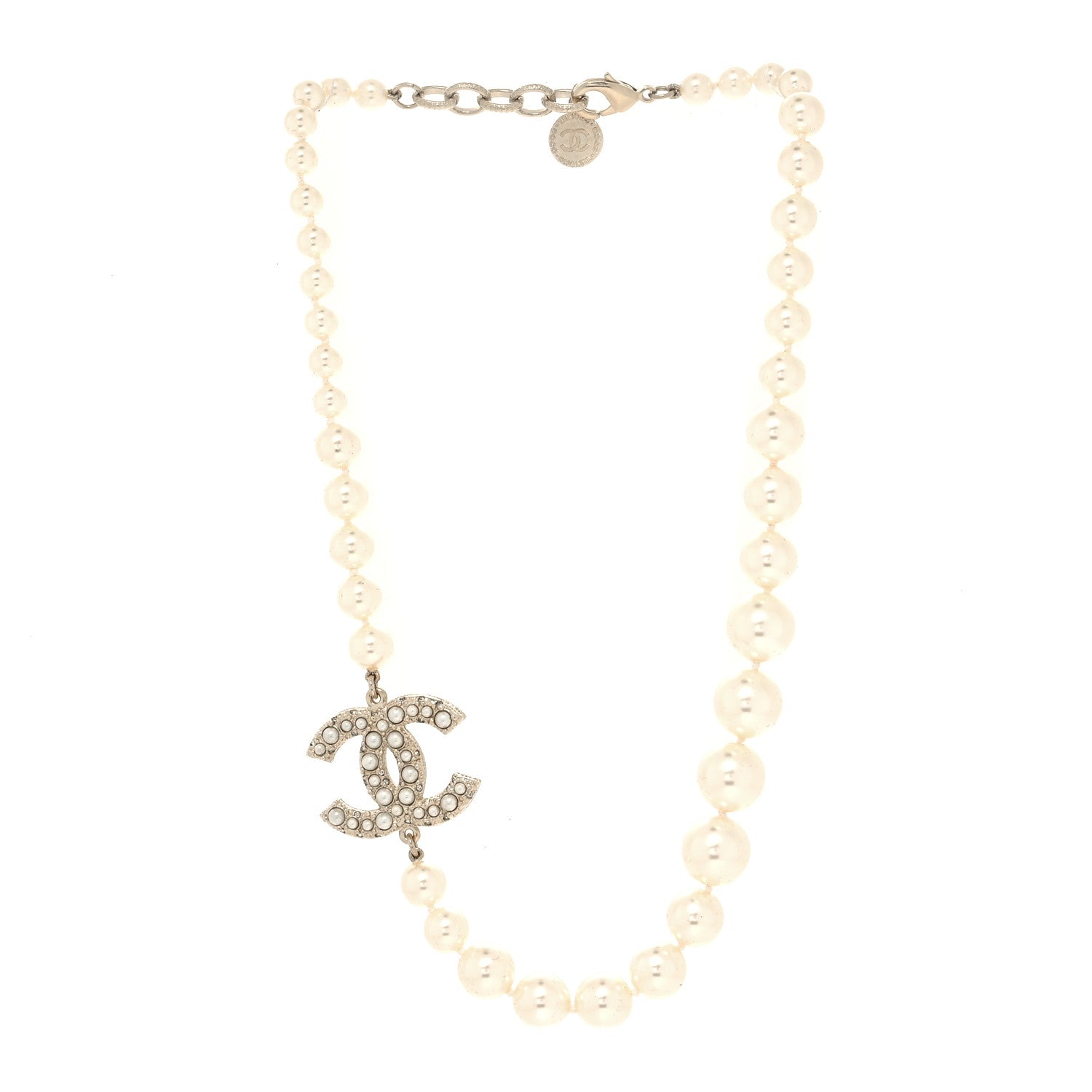 Chanel Pearl CC 100th Anniversary Necklace Light Gold 3 of 5