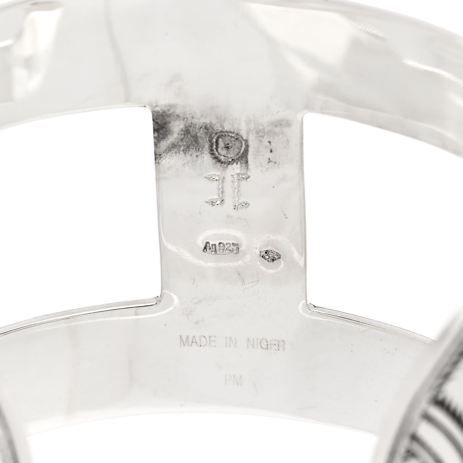 Hermes Sterling Silver Touareg Wide Cuff Bracelet 3 of 5