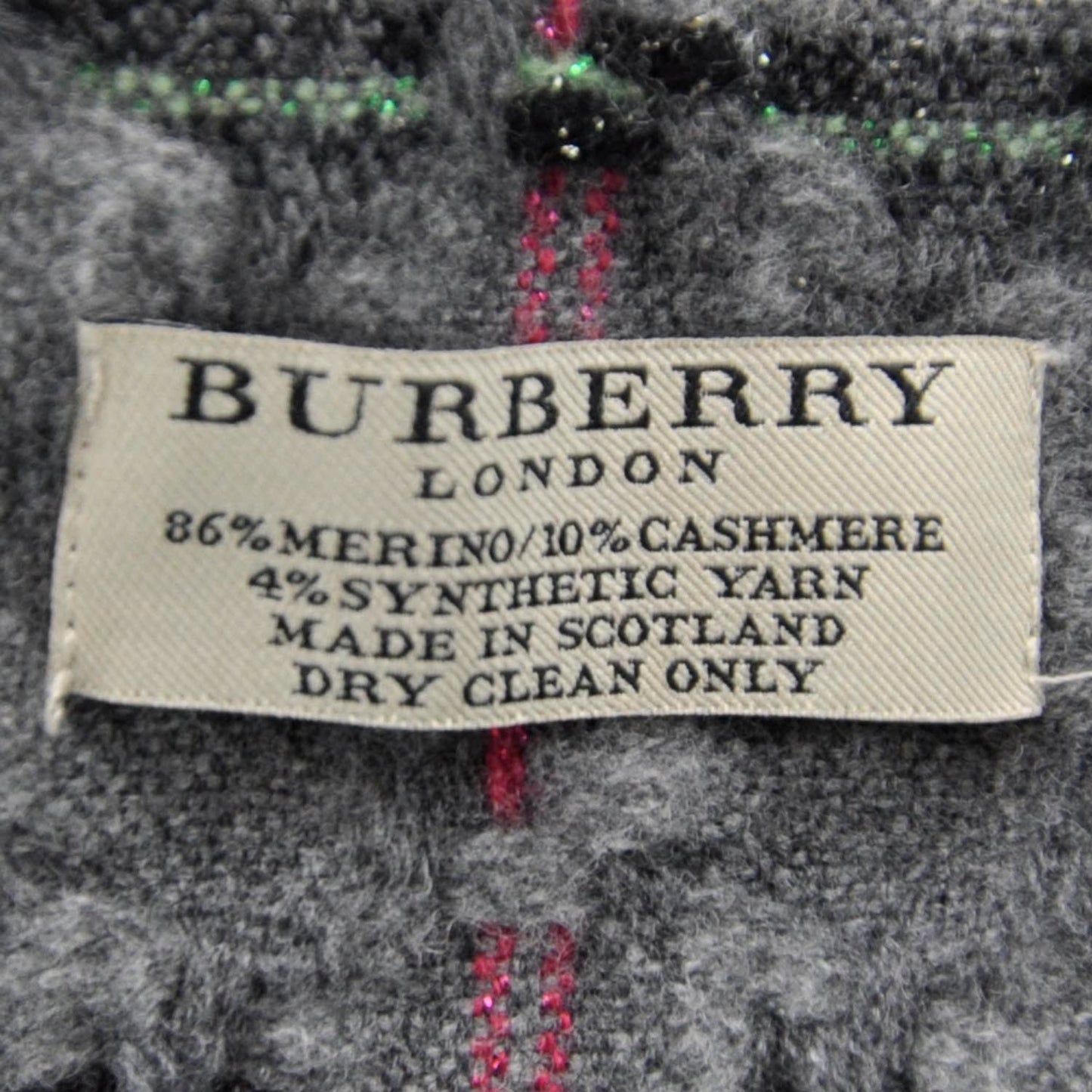 Merino Wool Cashmere Check Scarf Grey