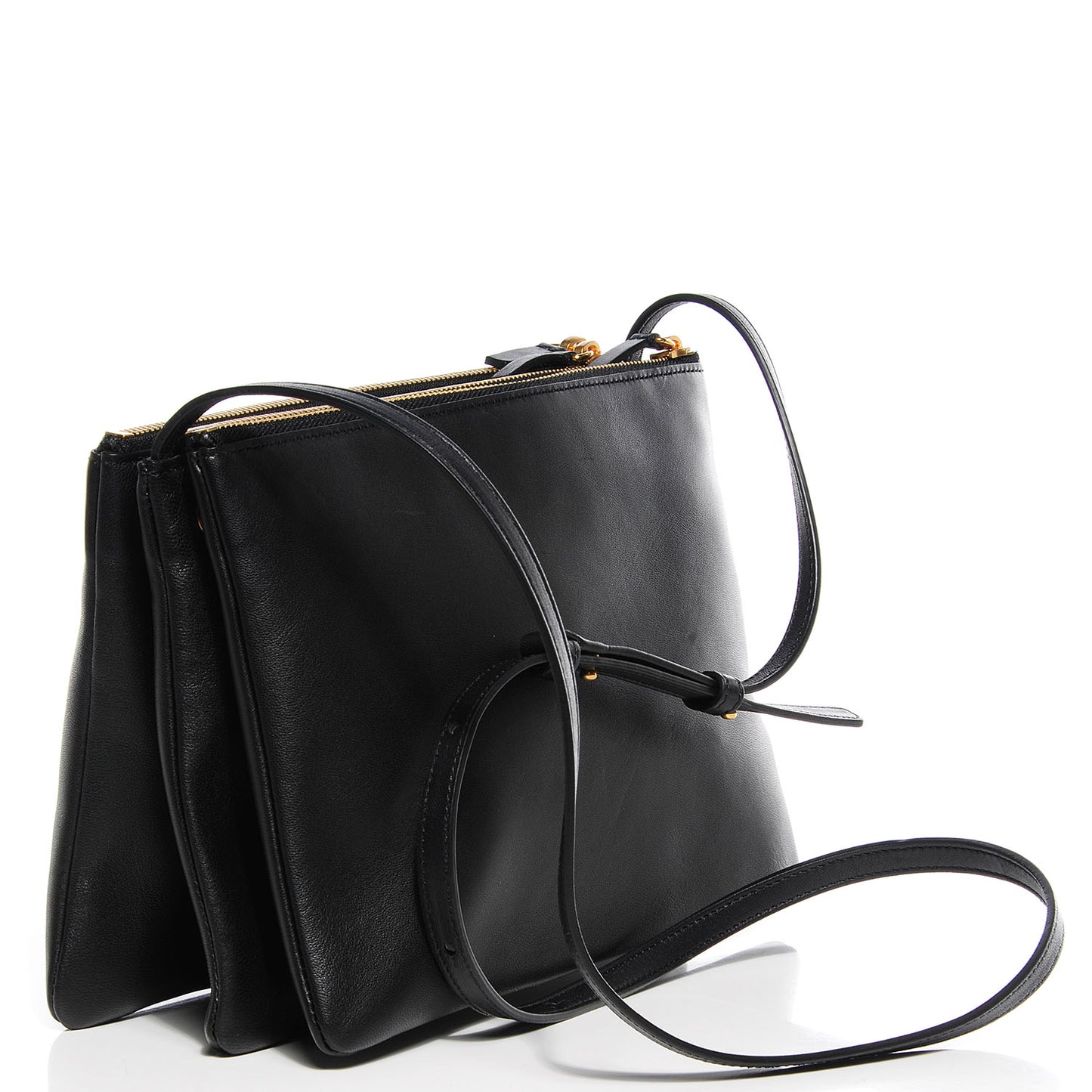 Lambskin Large Trio Crossbody Bag Black
