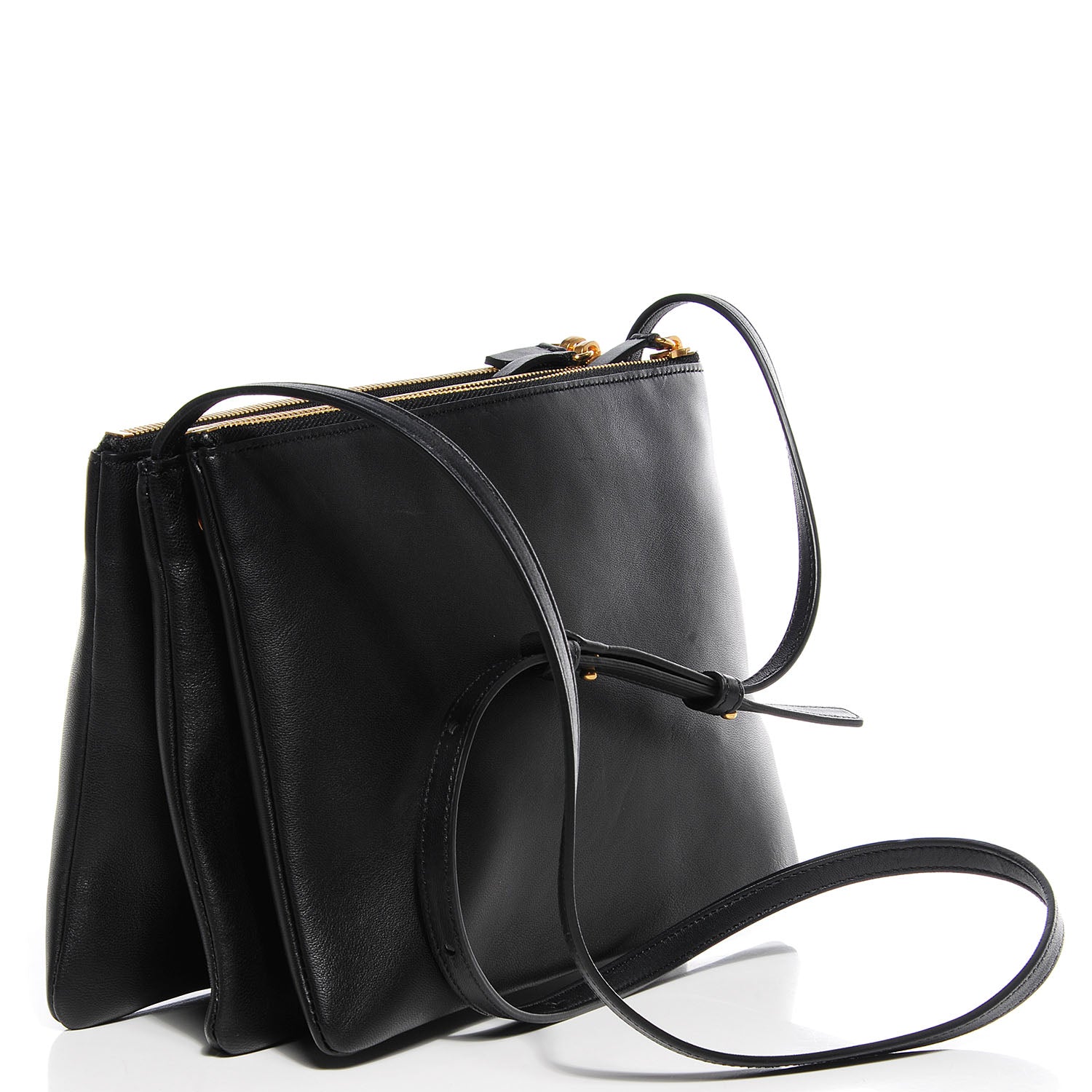 Celine Lambskin Large Trio Crossbody Bag Black 3 of 7