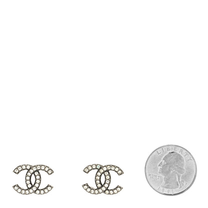 Chanel Crystal CC Earrings Silver 2 of 4