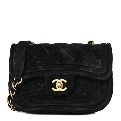 Chanel Suede Quilted Mini Double Frame Flap Black 1 of 9