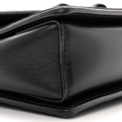 Salvatore Ferragamo Calfskin Suede Vara Bow Chain Flap Crossbody Black 9 of 15