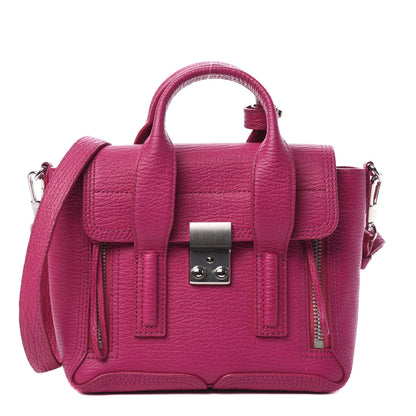 3.1 Phillip Lim Textured Calfskin Mini Pashli Satchel Magenta 1 of 11