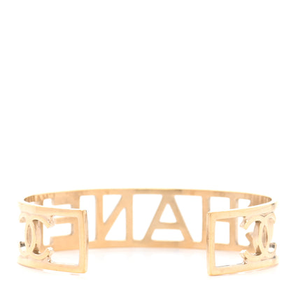 Chanel Metal Logo Cuff Gold 3 of 4