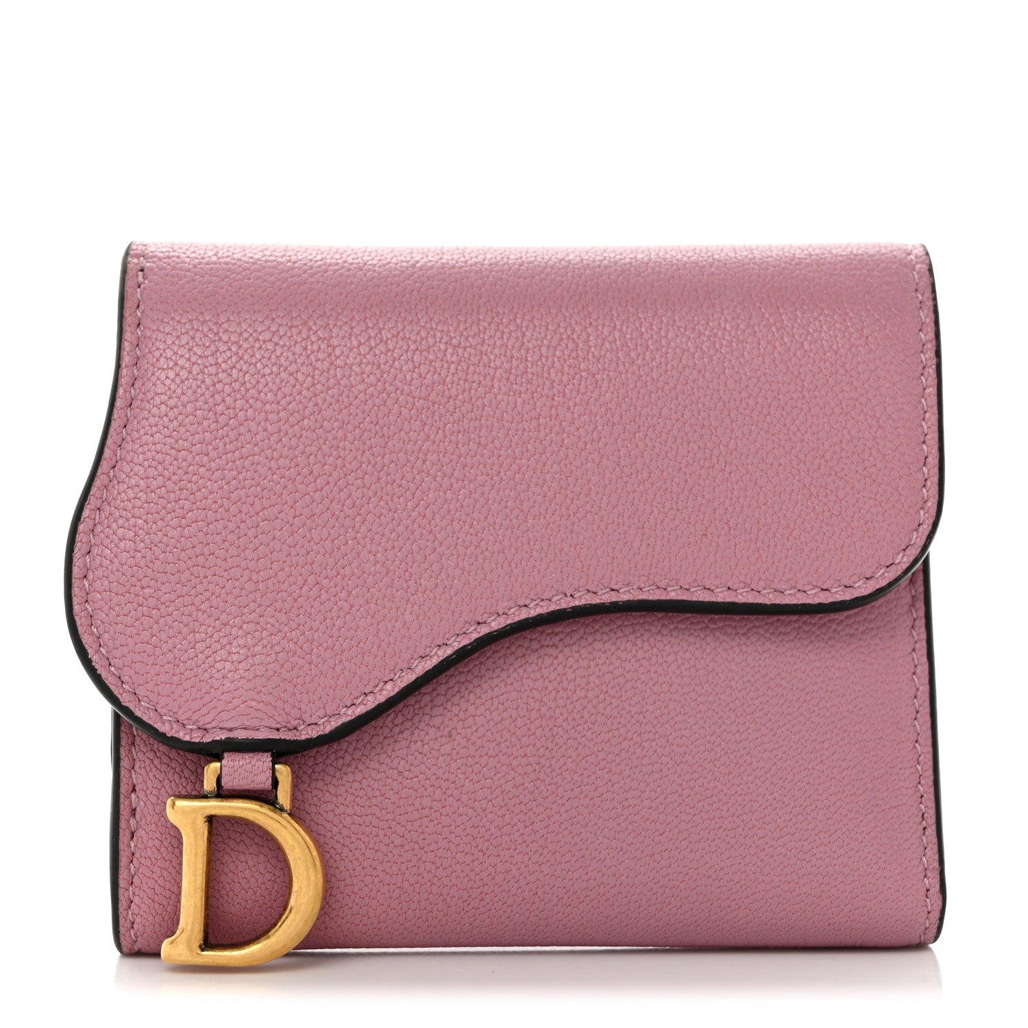 Christian Dior Goatskin Saddle Lotus Wallet Pink 1 of 9