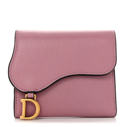 Christian Dior Goatskin Saddle Lotus Wallet Pink 1 of 9
