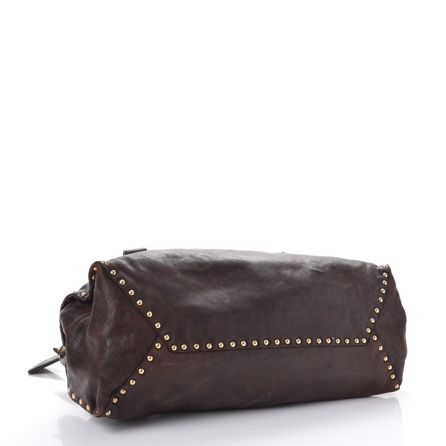 Nappa Studded Aviator Shopping Tote Caffe