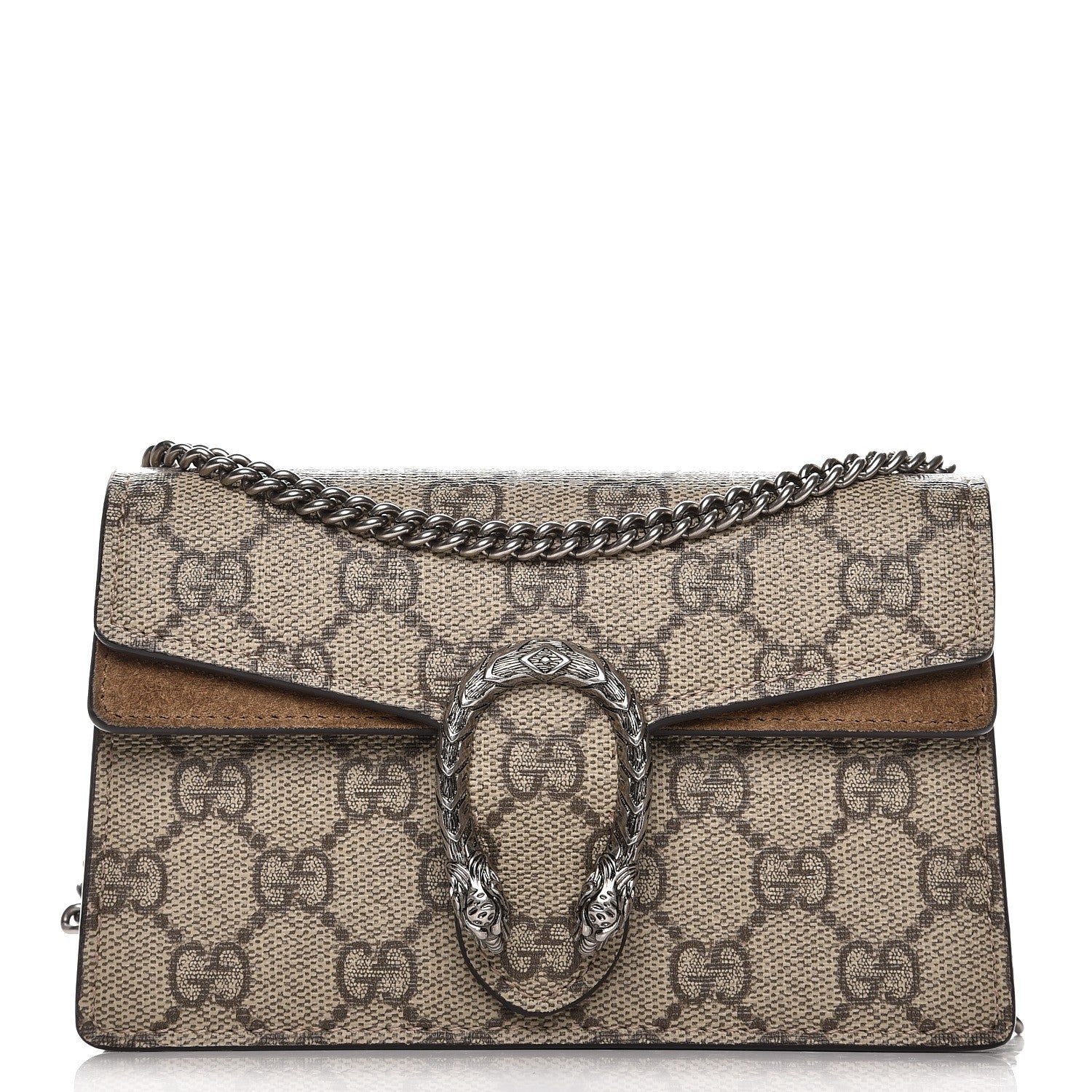 Gucci GG Supreme Monogram Super Mini Dionysus Shoulder Bag Taupe 1 of 7