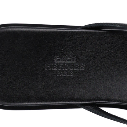 Hermes Calfskin Miss Sandals 39 Black 8 of 8