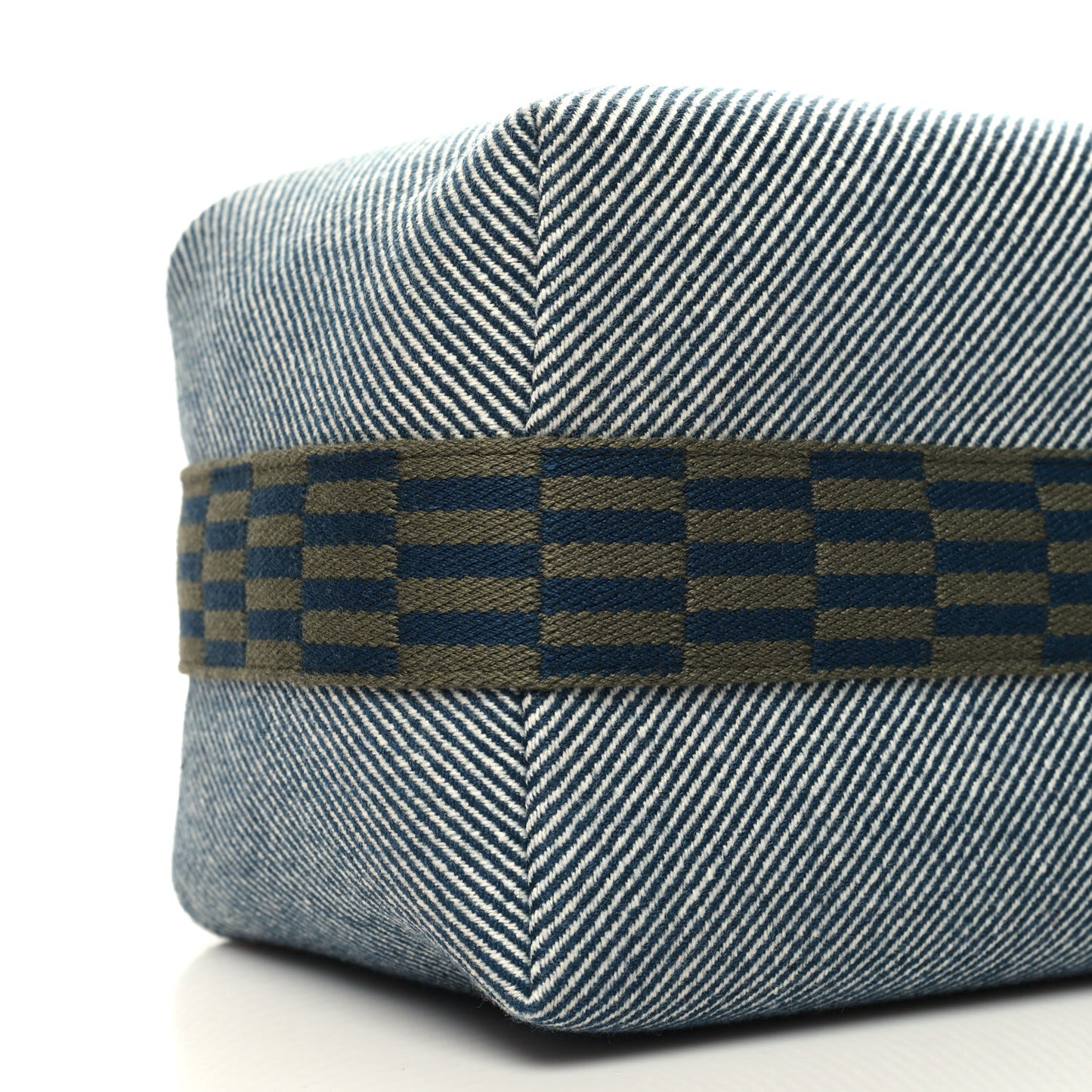 Wool Large Bride-A-Brac H Natte Pouch Bleu Abysse