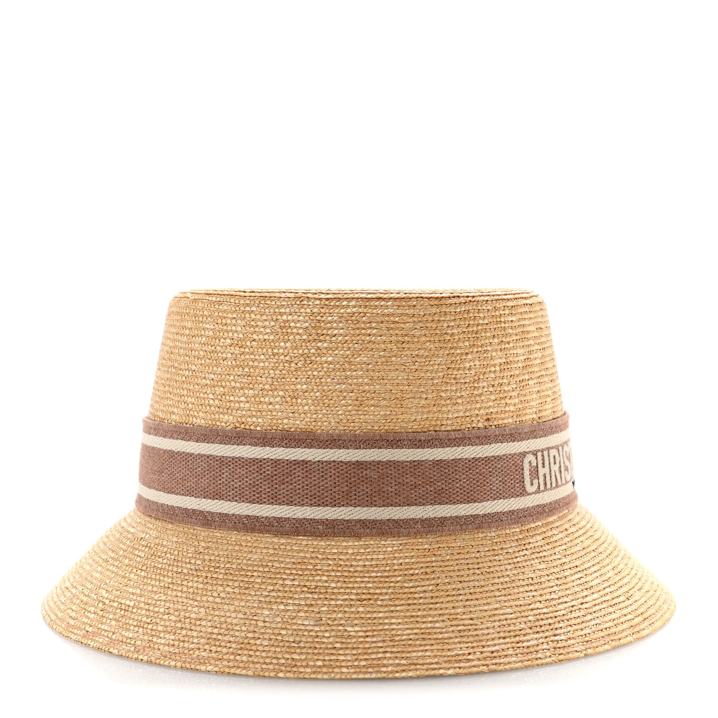 Straw Embroidered D-Bobby Large Brim Hat 57 Rose