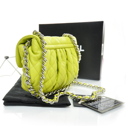 Chanel Washed Lambskin Mini Chain Around Messenger Neon Yellow 12C NEW SOLD OUT 2 of 9