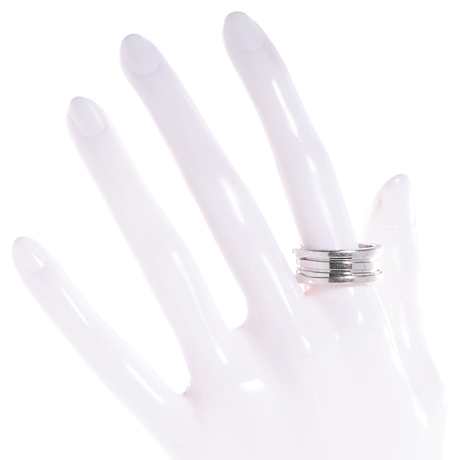 Bulgari 18K White Gold B.Zero1 Four-Band Ring 60 9 2 of 5