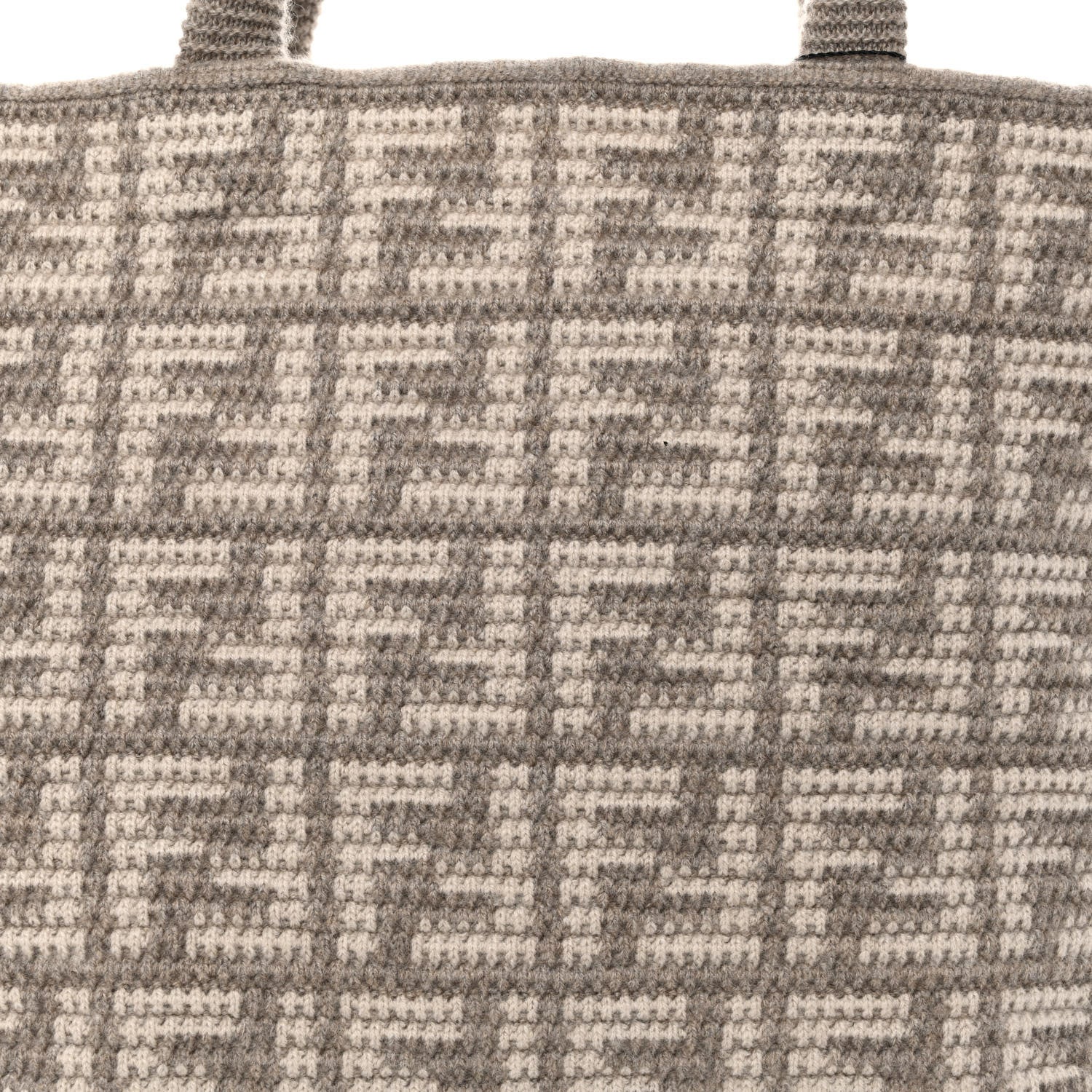 Fendi Cashmere Knit FF Large Shopper Tote Tortora 8 of 10