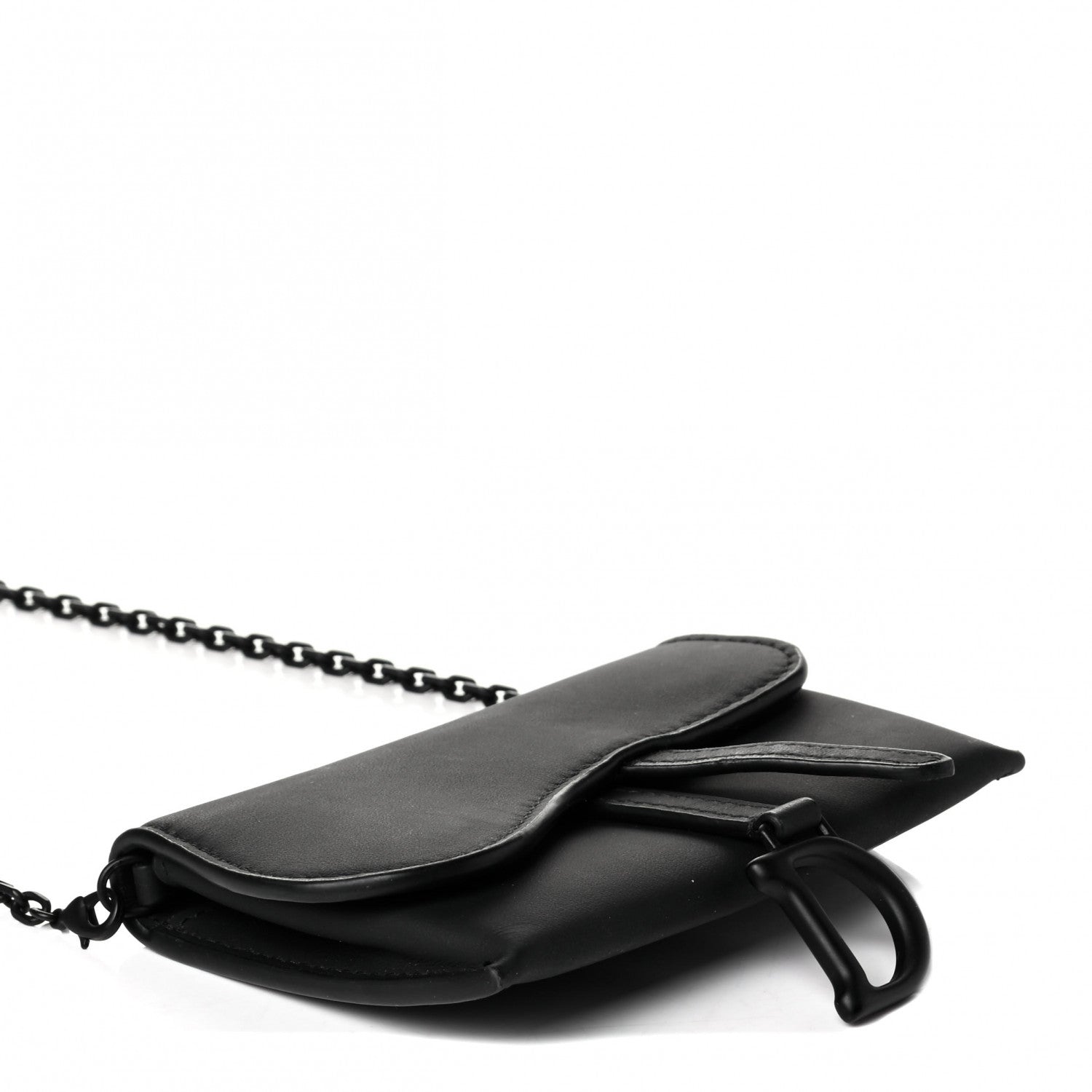 Christian Dior Ultra Matte Calfskin Nano Saddle Chain Pouch Black 3 of 6