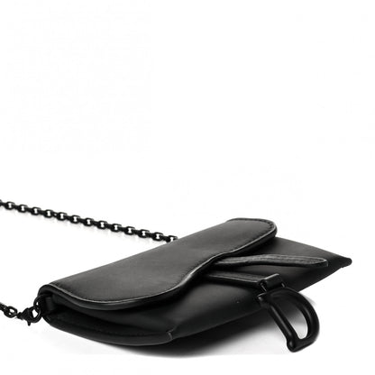 Christian Dior Ultra Matte Calfskin Nano Saddle Chain Pouch Black 3 of 6