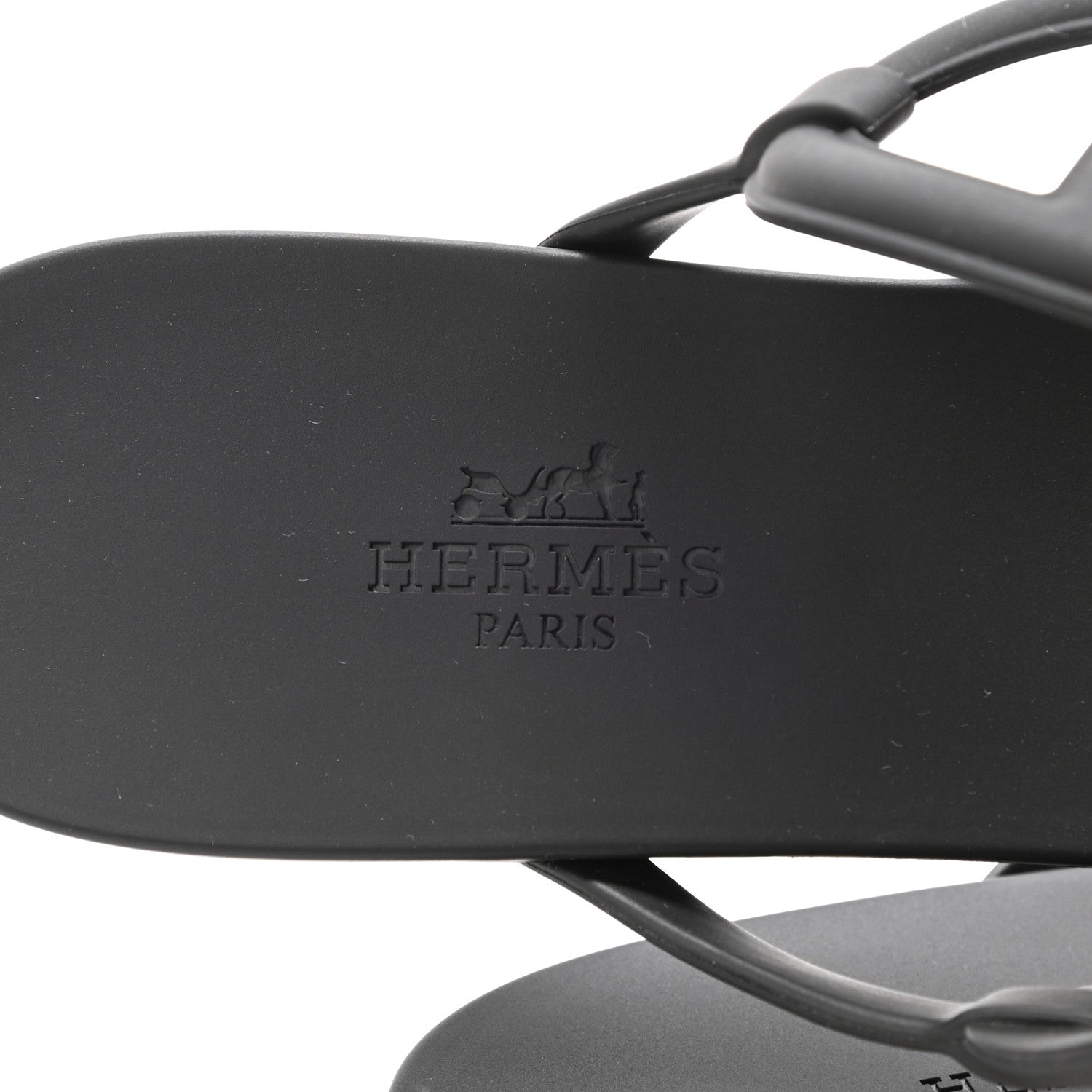 Hermes Rubber Womens Egerie Sandals 37 Black 5 of 7