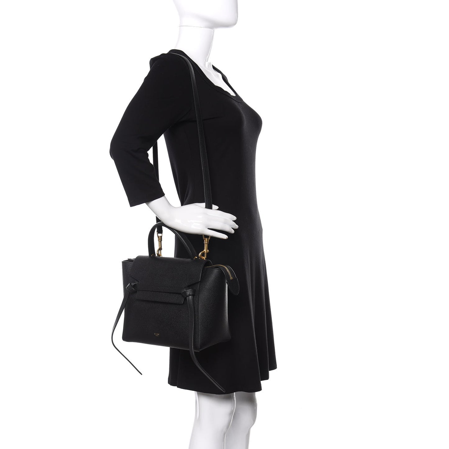 Grained Calfskin Micro Belt Bag Black