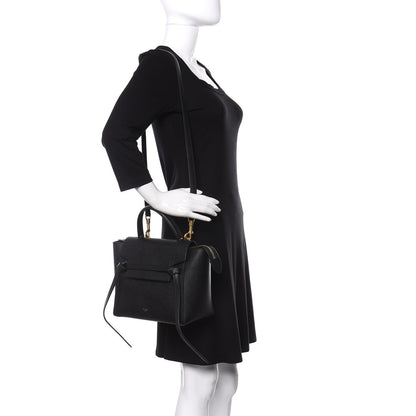 Celine Grained Calfskin Micro Belt Bag Black 2 of 9