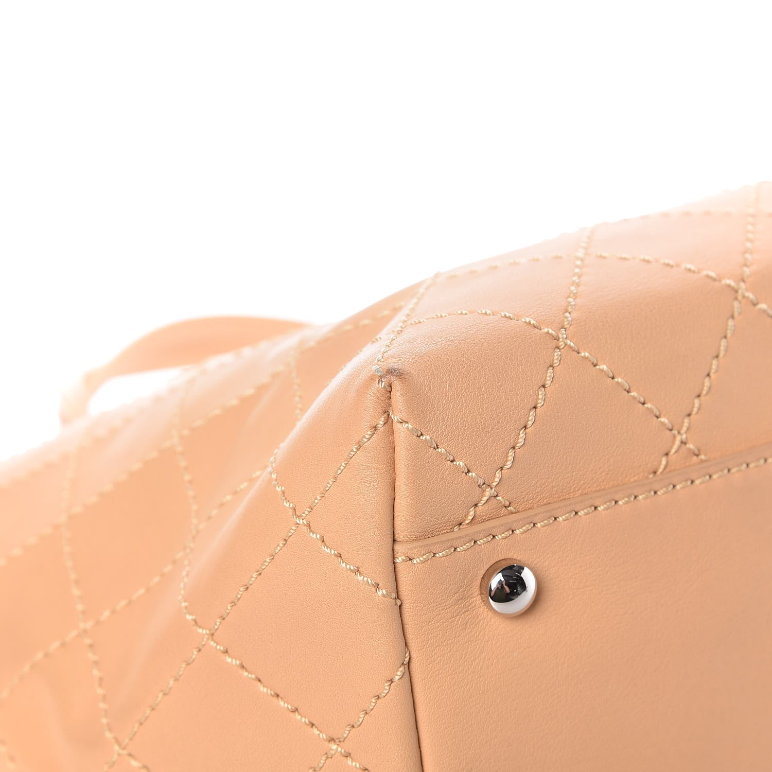 Chanel Calfskin Stitched Large Shopping Tote Beige 13 of 19