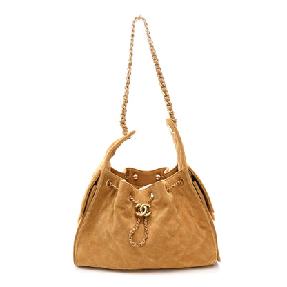 Chanel Suede Quilted Small Chanel 25 Handbag Beige 1 of 10