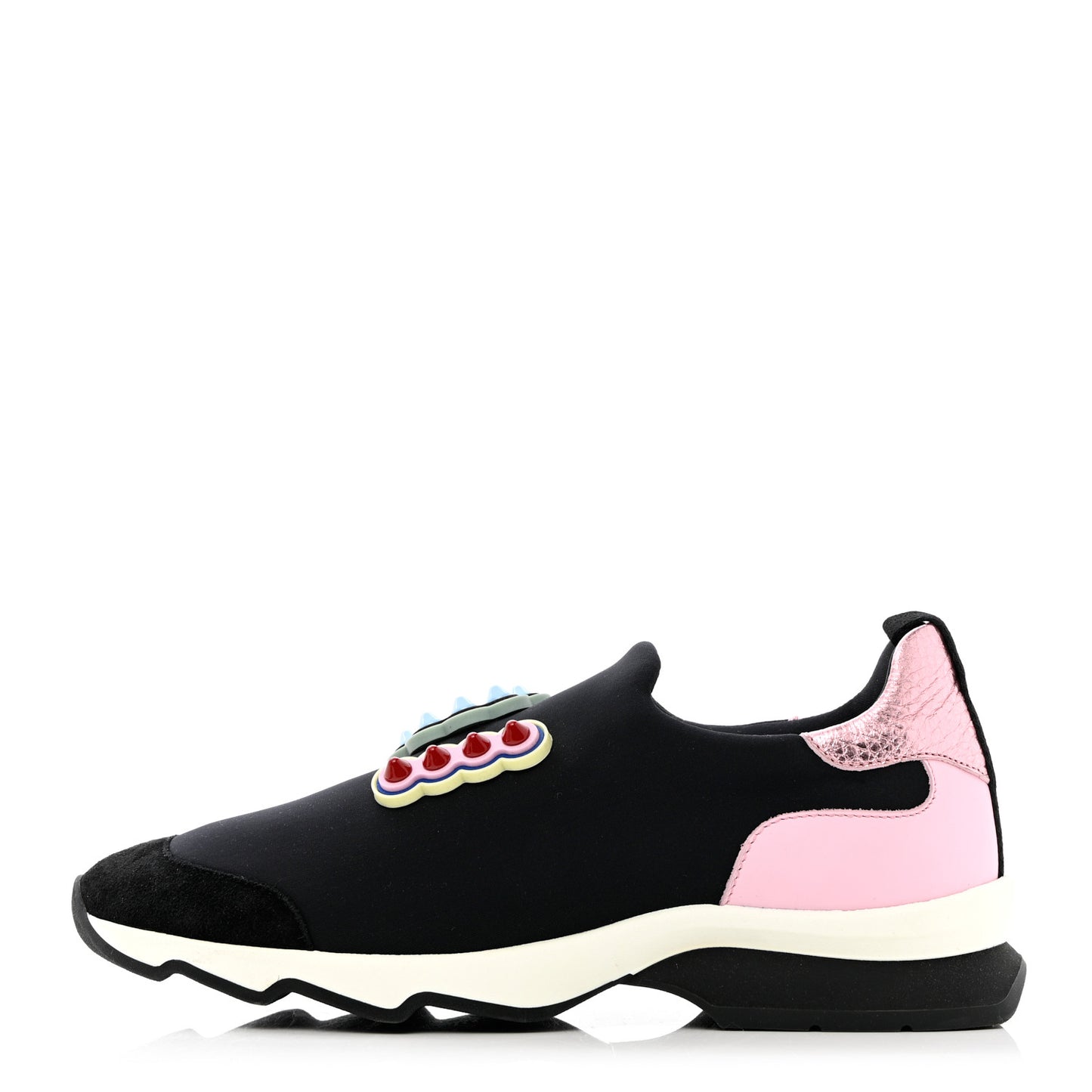 Neoprene Studded Fun Fair Scuba Sneakers 38 Pink Multicolor