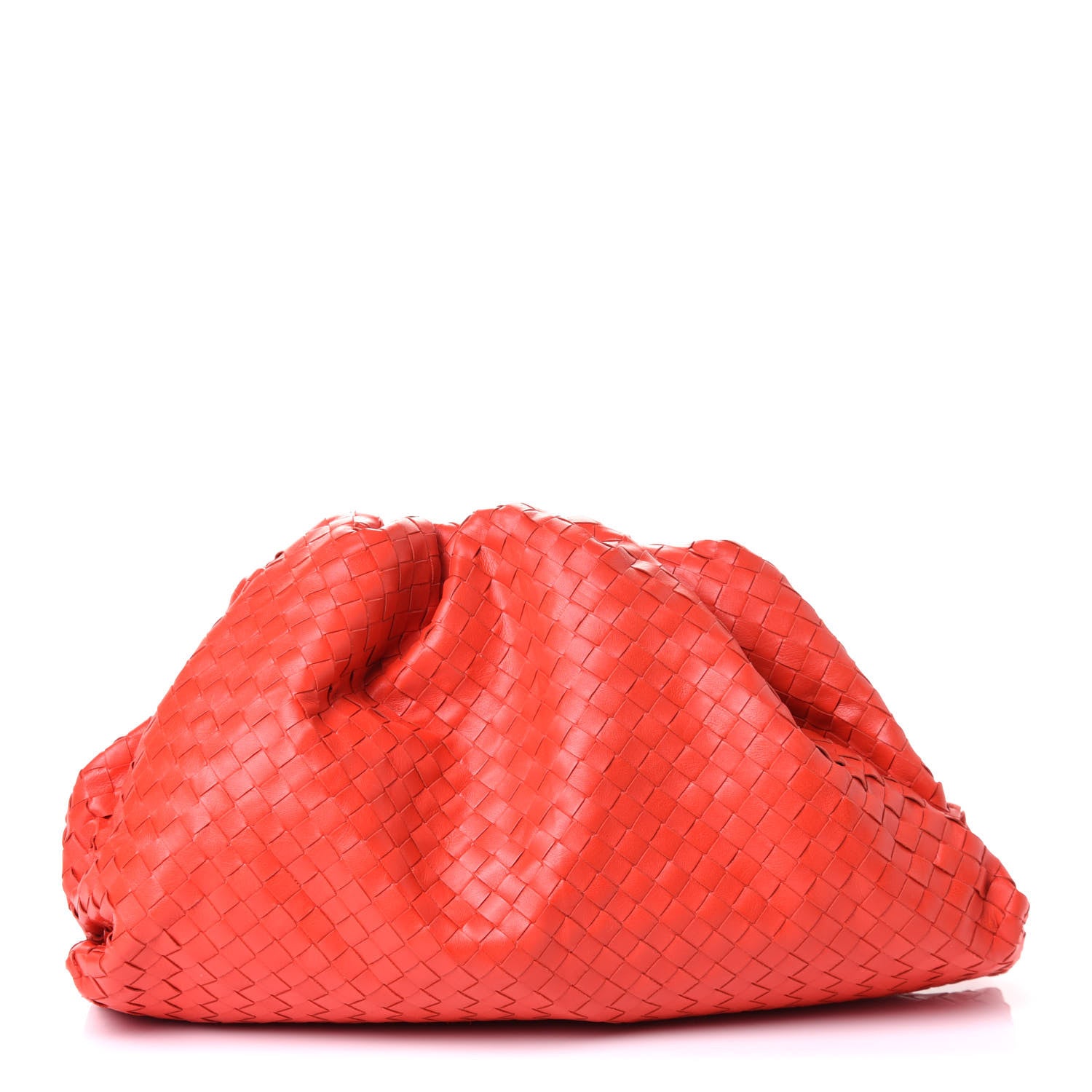 Bottega Veneta Nappa Maxi Intrecciato The Pouch Oversized Clutch Bright Red 1 of 5
