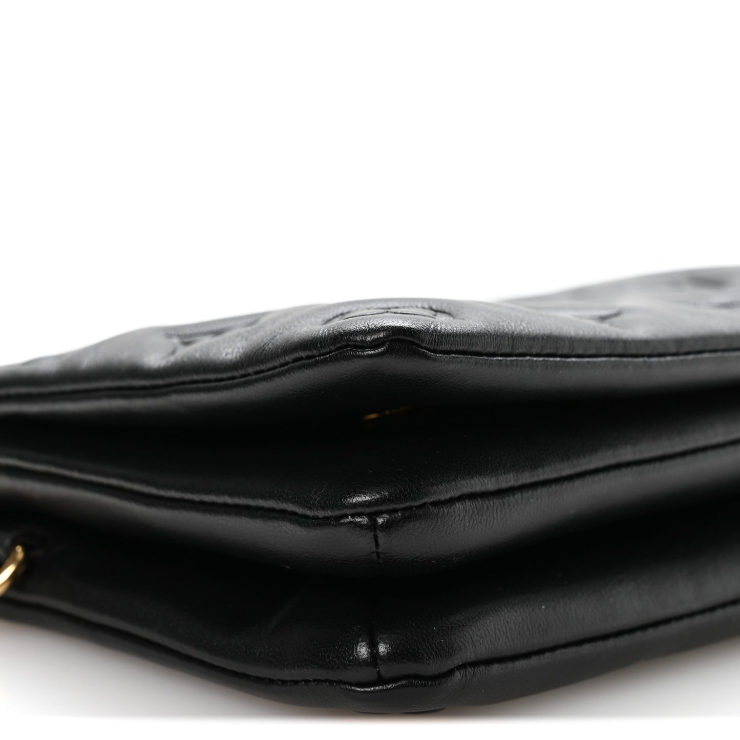 Lambskin Embossed Monogram Pochette Coussin Black