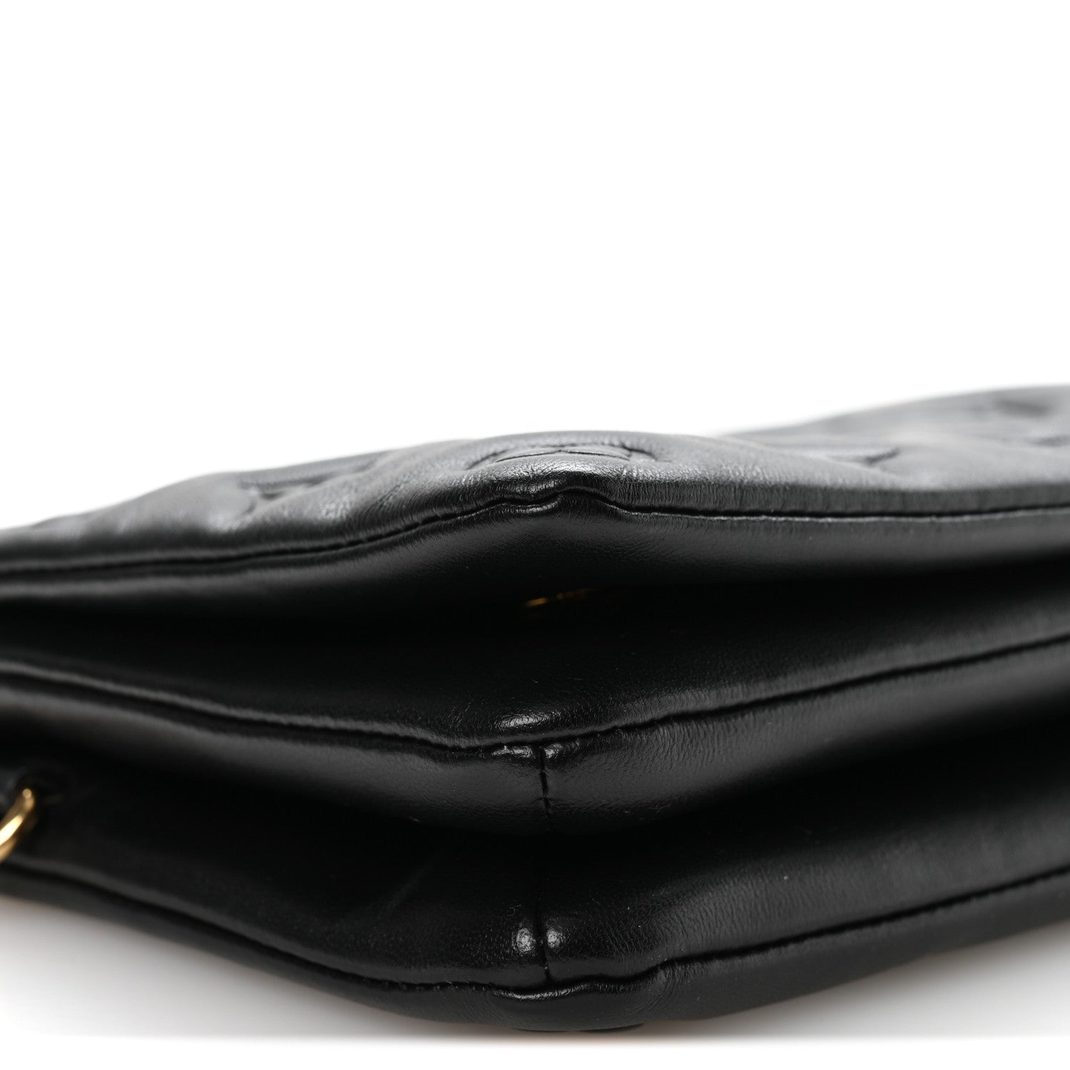 Louis Vuitton Lambskin Embossed Monogram Pochette Coussin Black 8 of 10