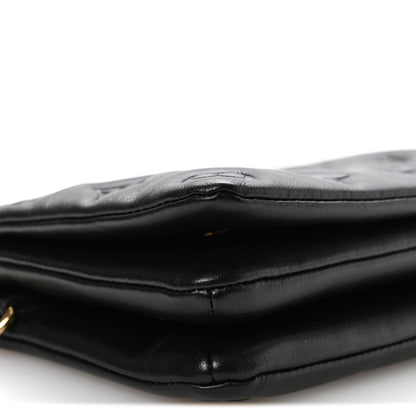 Louis Vuitton Lambskin Embossed Monogram Pochette Coussin Black 8 of 10